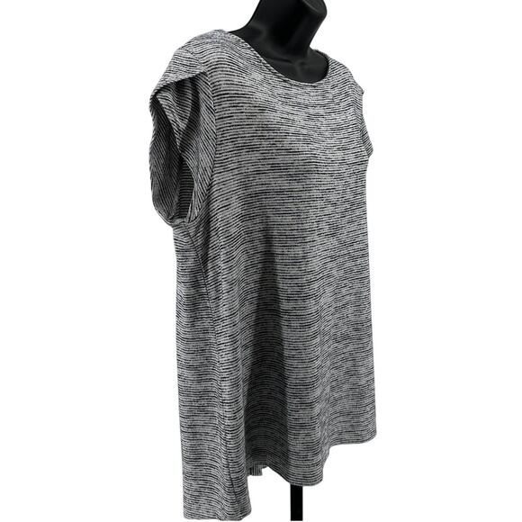 Market & Spruce Top WMNS XL Bravyan Knit Gray Marled Petal Sleeves Button Detail - Picture 2 of 8